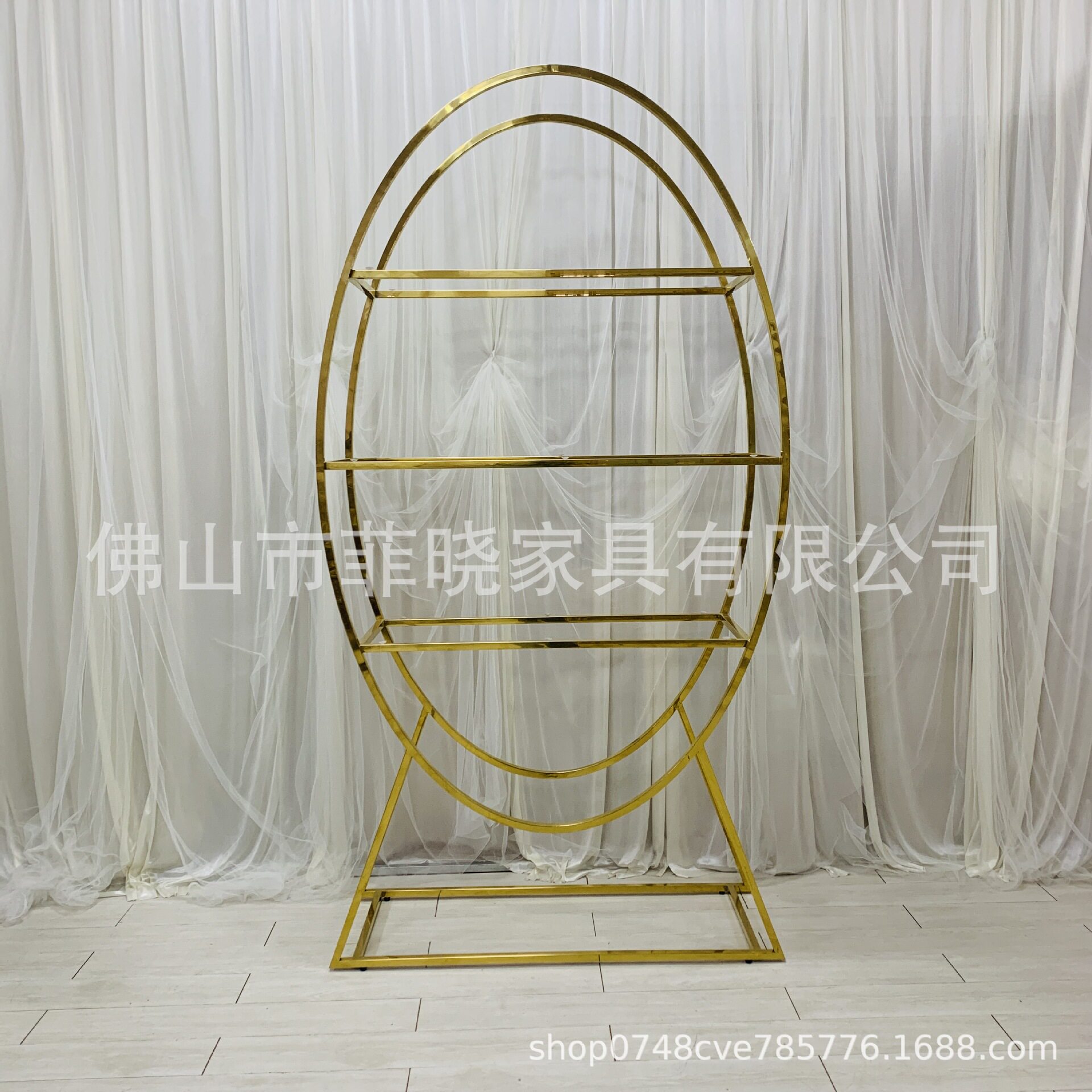 不锈钢金色玻璃婚庆背景酒柜