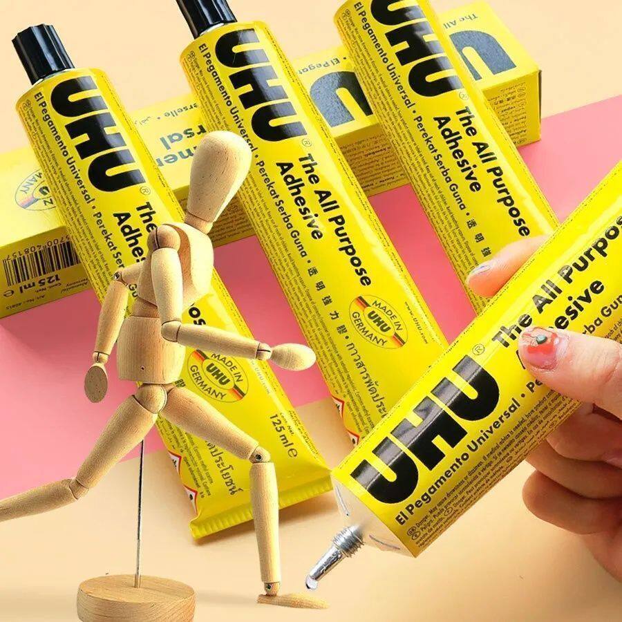 10支U胶德国UHU软性强力胶透明胶水布艺模型塑料皮革35ML粘鞋胶水