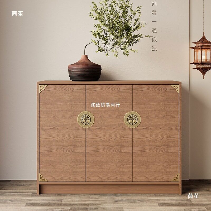 新中式实木地暖分水器遮挡柜