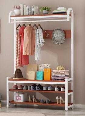 简易帽架衣INV落卧室挂衣能架多地功衣帽架简约家用落地式衣帽架