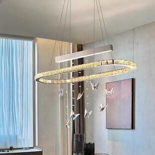 客厅吊灯奢高端气2346025年新款现代轻灯水晶蝴蝶餐厅大客厅卧室