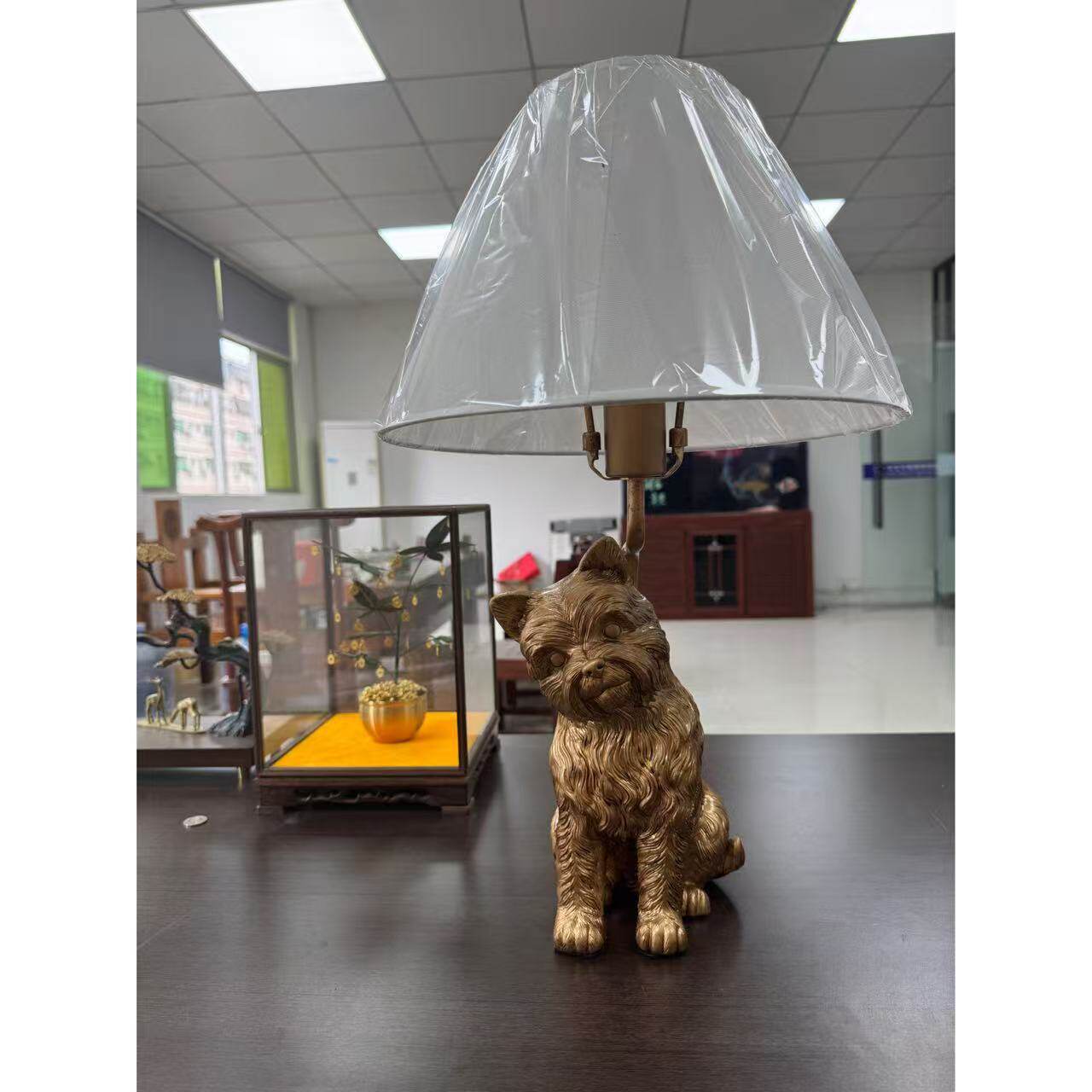 约克夏梗犬树脂台灯氛围装饰台灯E26灯座