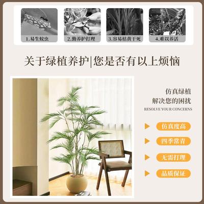 ZEL仿绿植凤竹高端轻真奢室内装饰盆栽尾假树花仿生植物落地造景