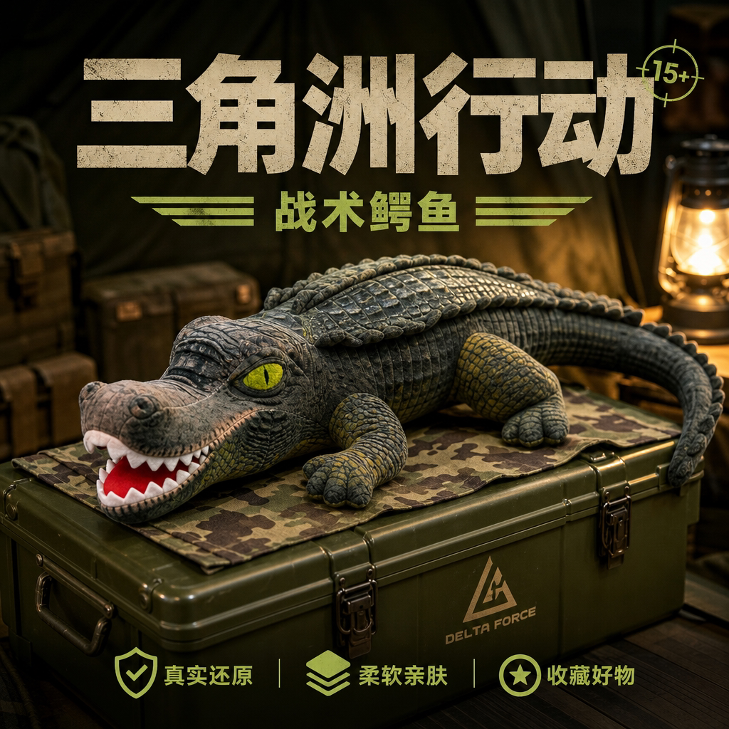 三角洲行动鳄鱼仿真毛绒抱枕图片