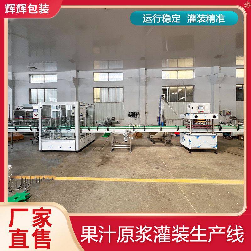 玻璃直线果汁灌装机 橙汁枸杞原料灌装设备 浓缩果汁商用灌装机