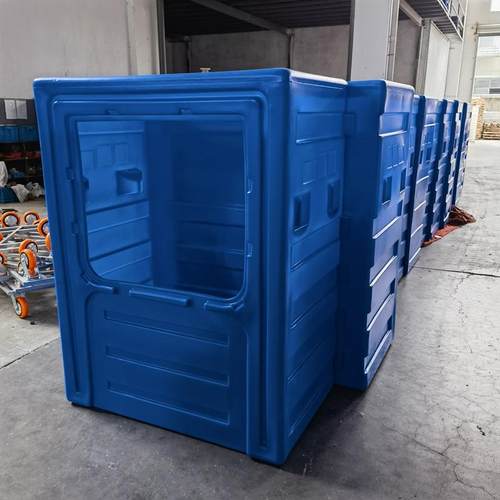 布草笼700升蓝色干湿布漂染耐撞击洗涤布草车滚塑异形产品