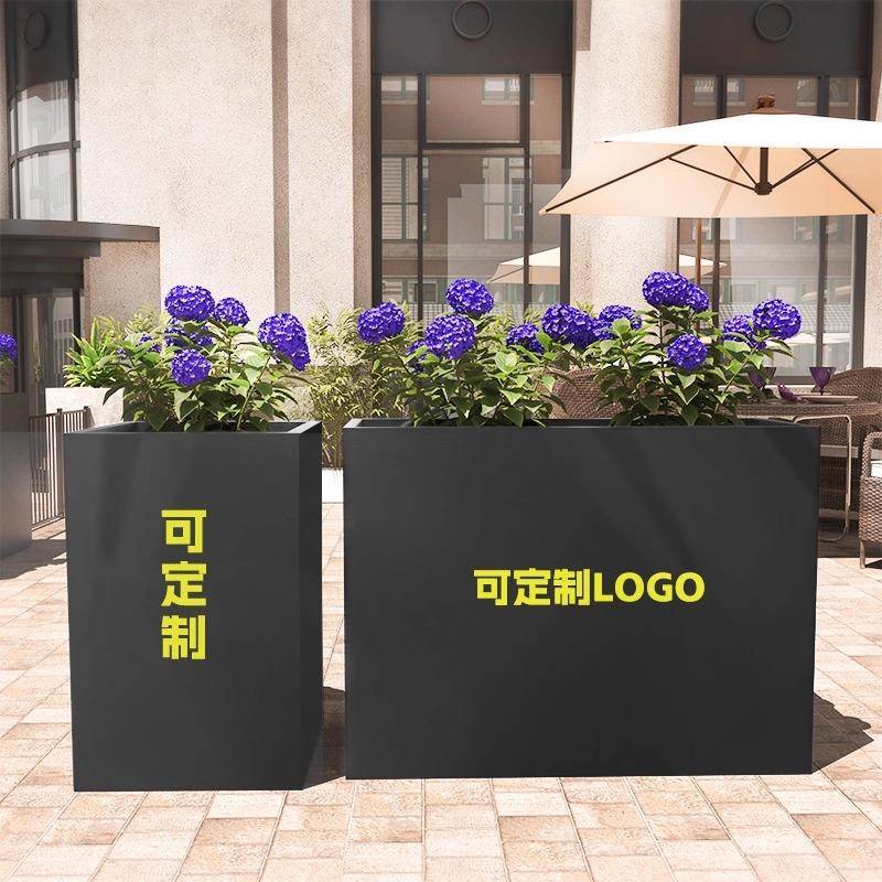 户外不锈钢花箱组合阳台围栏室内铁艺露台外摆成品金属槽商场花盆