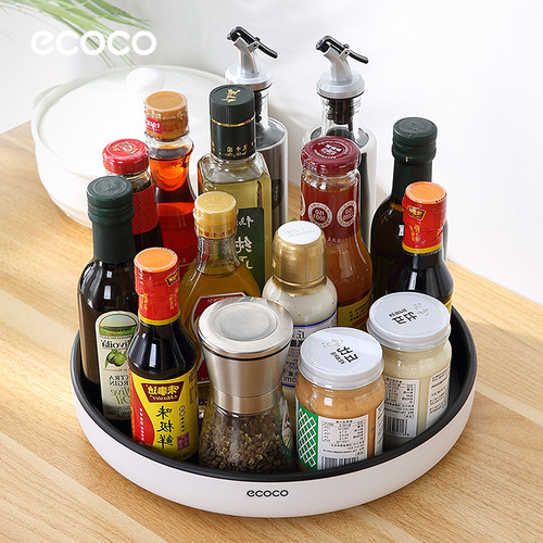 意可可ecoco旋转调料置物架厨房台面多功能酱油瓶调味料收纳用品