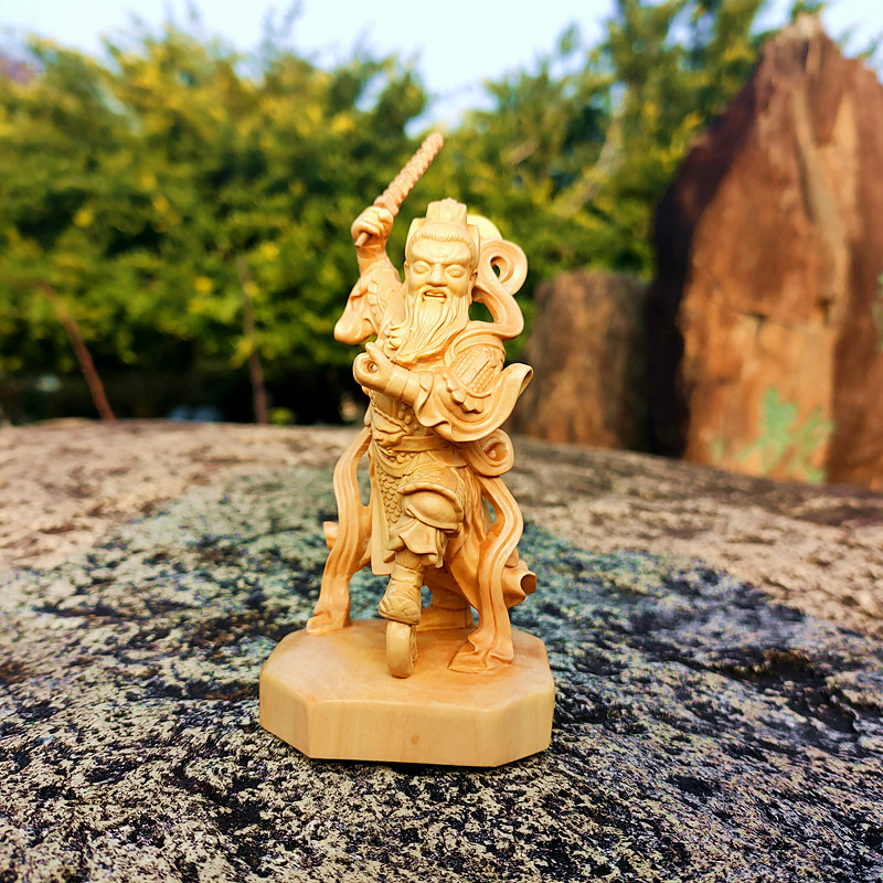 小叶黄杨木雕h王灵官都天百灵官家居庙堂供奉原木雕刻工艺品摆件