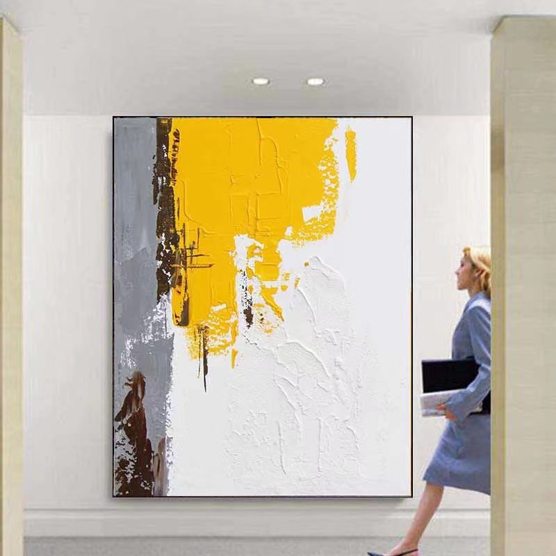 纯手绘油画抽象现代简约立体x装饰画客厅玄关竖幅轻奢过道肌理挂