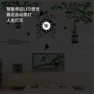 钟表挂钟客厅家用时尚创意现代简约大气时钟卧室静音夜光石英钟表