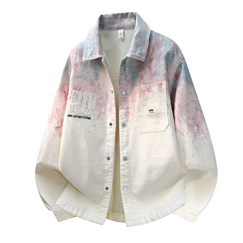 渐变设计牛仔衬衣外套