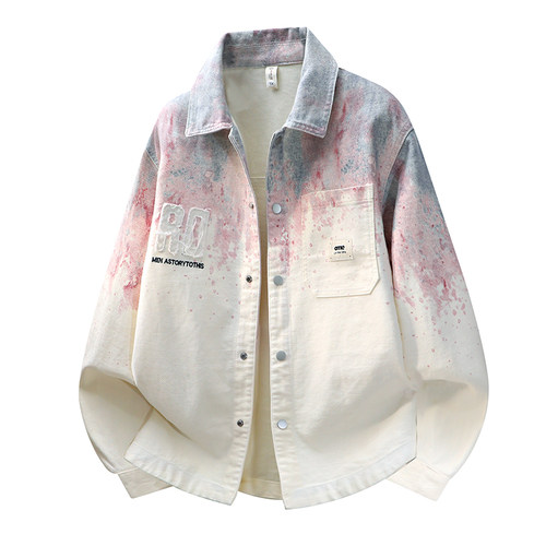 渐变设计牛仔衬衣外套