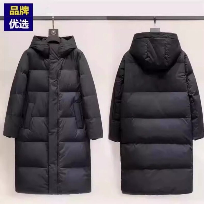 加厚中长款羽绒服情侣宽松外套