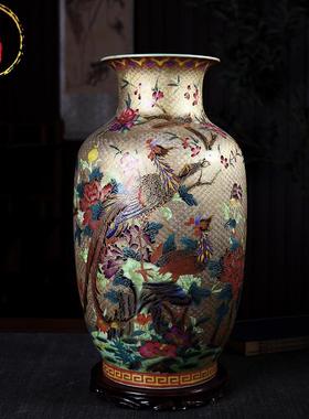 威弗列德仿古描金珐琅彩桌面花瓶居家客厅玄关瓷器景德镇陶瓷摆件