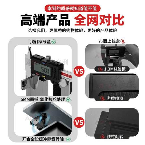 电视柜缓冲穿线盒电线孔盖洞装饰盖电脑桌面穿线孔盖板银色防尘毛