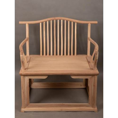 实木大号禅椅盘腿打坐椅禅意主人椅白胚白坯禅修新中式老榆木茶椅