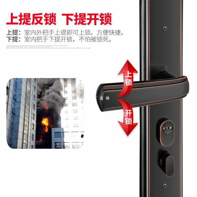 ?防盗门锁家用大门锁门把手套装锁通用型执手锁三件套门锁