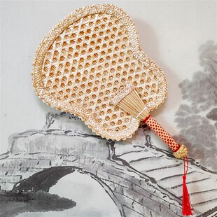 麦秆边蒲扇手摇老式 扇子中国风手工编织非遗工艺扇