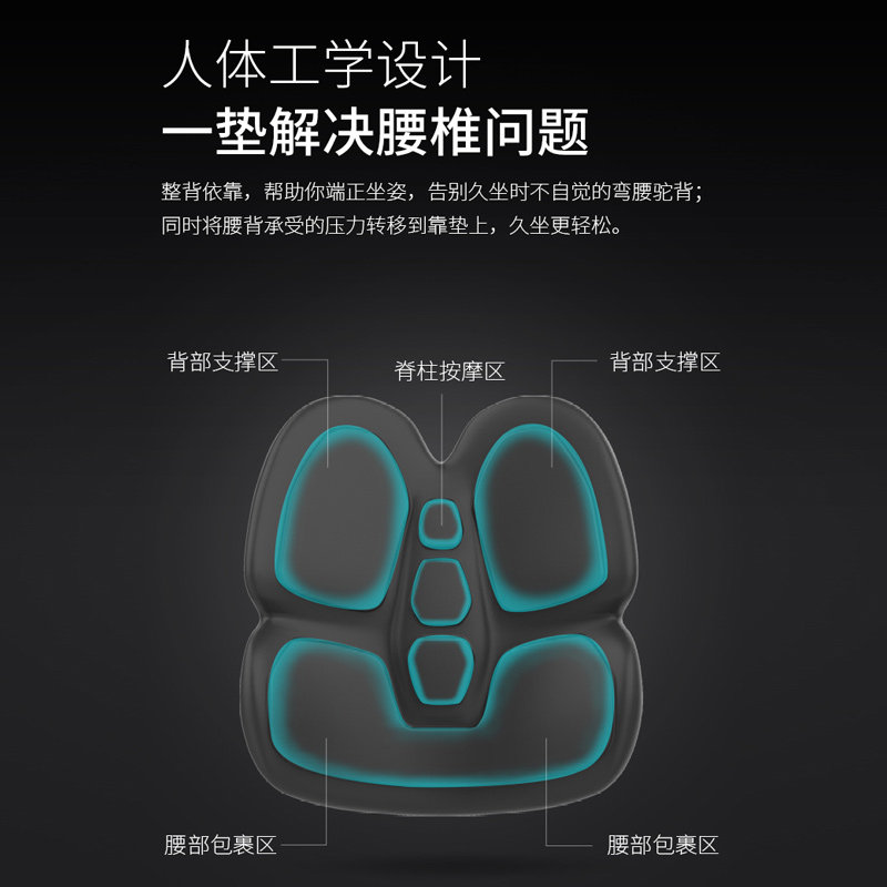 PPW靠背办公室腰靠靠垫记忆棉椅子护腰腰垫孕妇腰枕座椅靠枕