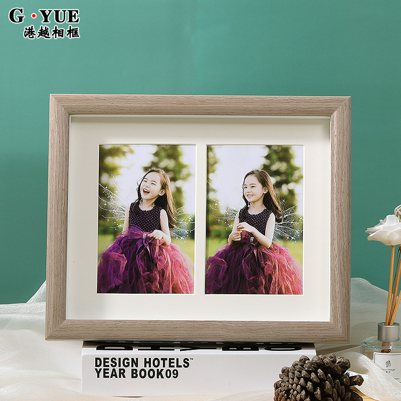 洗照片做成相框摆台加卡纸6寸二三四连打印冲印带组合相册框挂墙