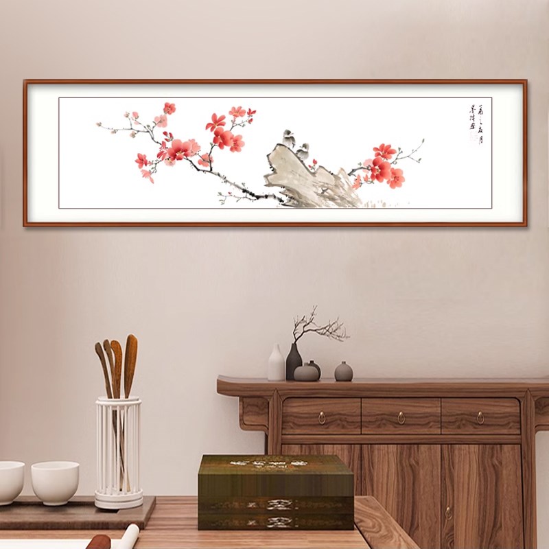 纯手绘国画牡丹挂画花鸟画客厅装饰画沙发背景墙卧室床头壁画图片