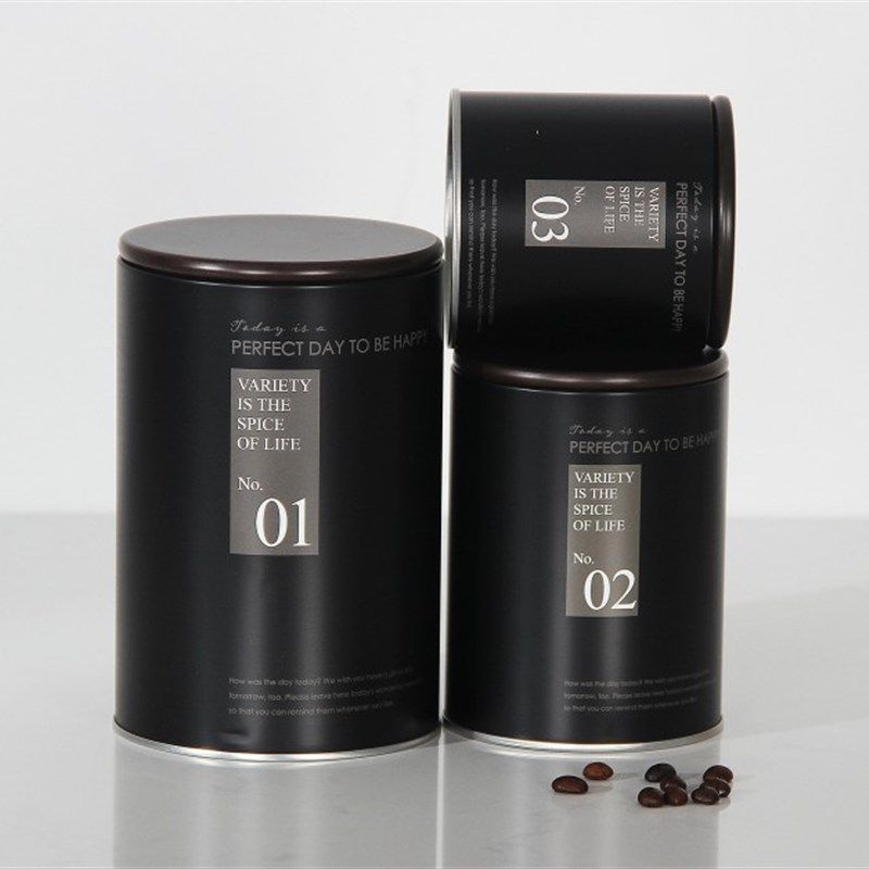 样板房间厨房软装饰品摆件茶叶咖啡豆收纳瓶黑色英文密封储物罐子
