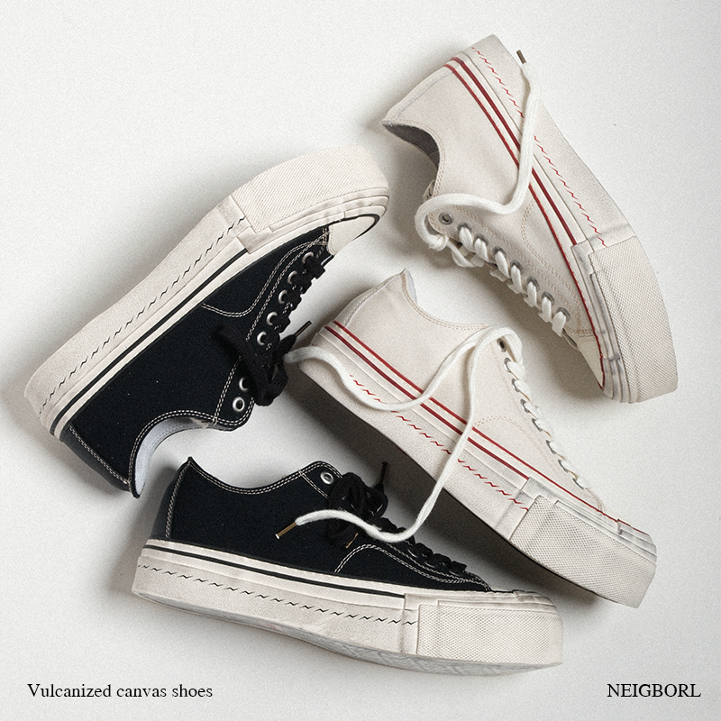NEIGBORL【断背山】钊叔制Vsvm做旧硫化鞋低帮增高帆布鞋休闲鞋