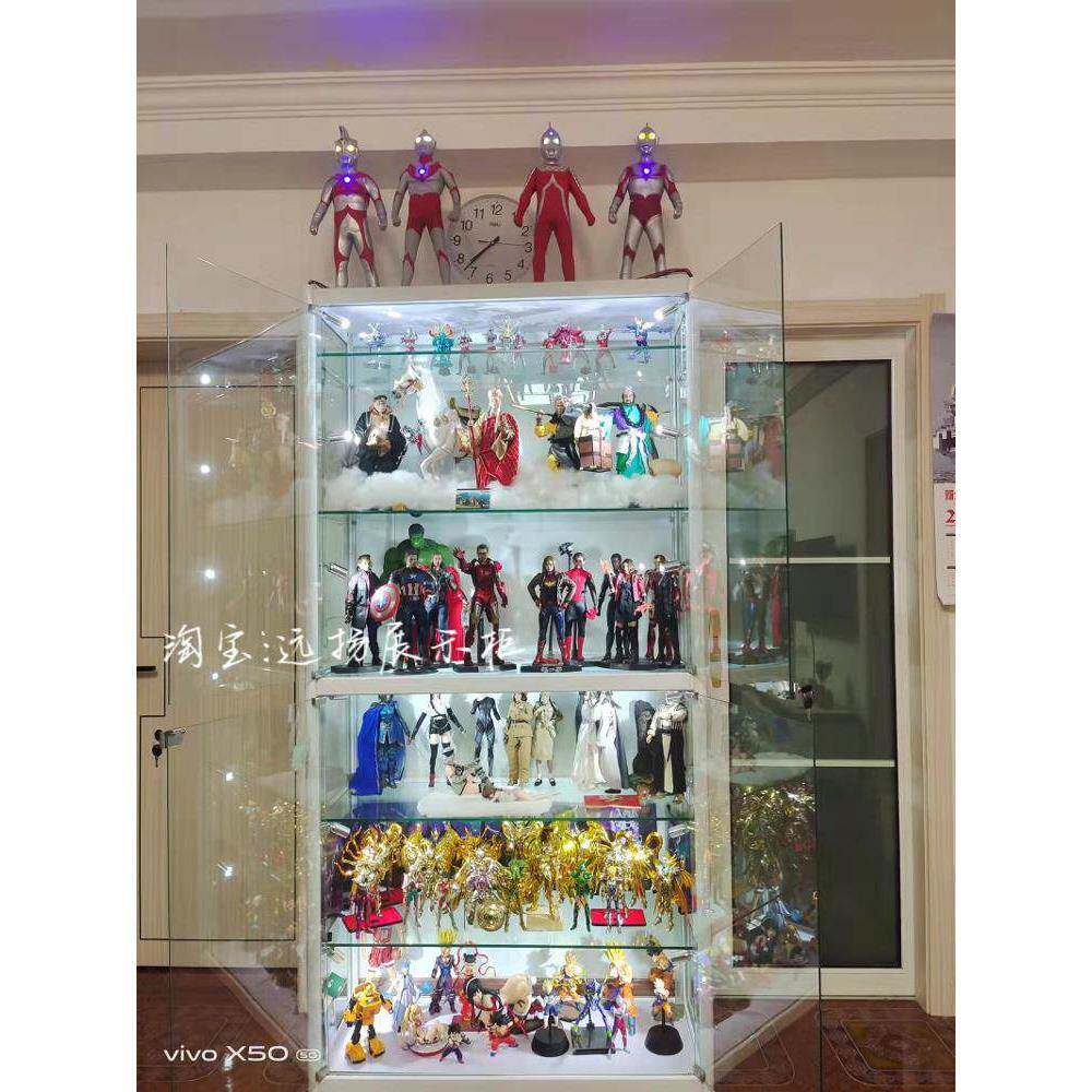 模型手办展示柜玻璃透明柜子产品展柜化妆品架礼品陈列柜收藏摆件