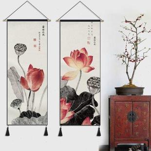 风装 中式 饰画挂毯ins背景墙挂布背景布电表箱遮挡布棉麻布艺挂画