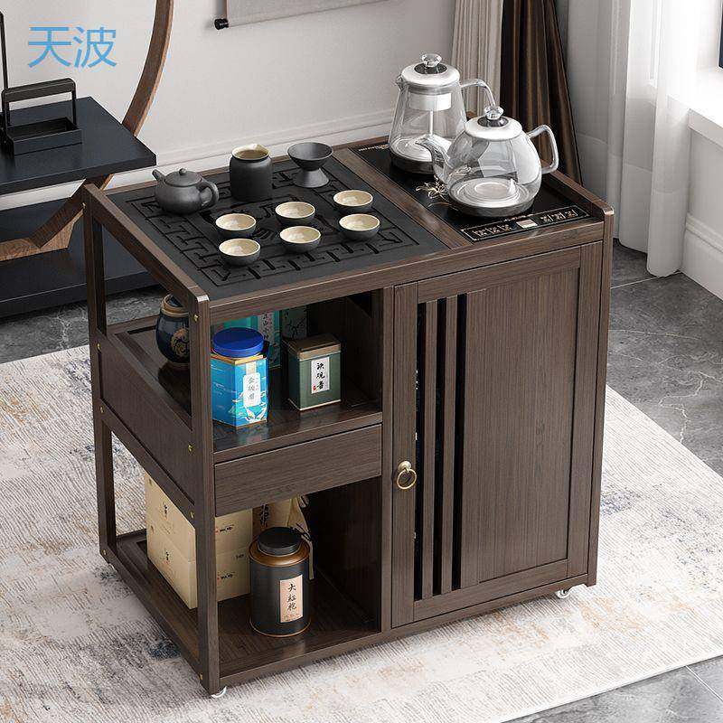 dnd移动茶台茶桌家用非实木茶水柜带轮边柜功夫茶几茶具烧水一体