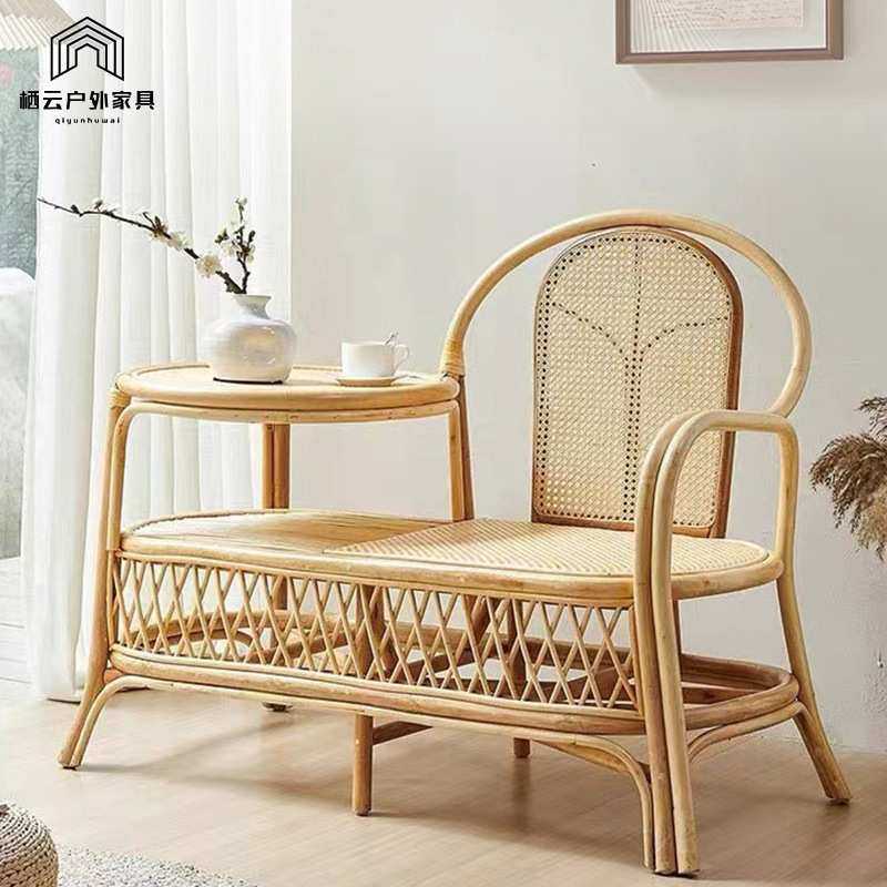 北欧复古风单人藤编沙发椅茶几一体客厅阳台休闲椅家用简约藤编椅,模玩/动漫/周边/娃圈三坑/桌游,模型制作工具/辅料耗材,淘宝优惠券,粉丝福利购,淘宝优惠卷