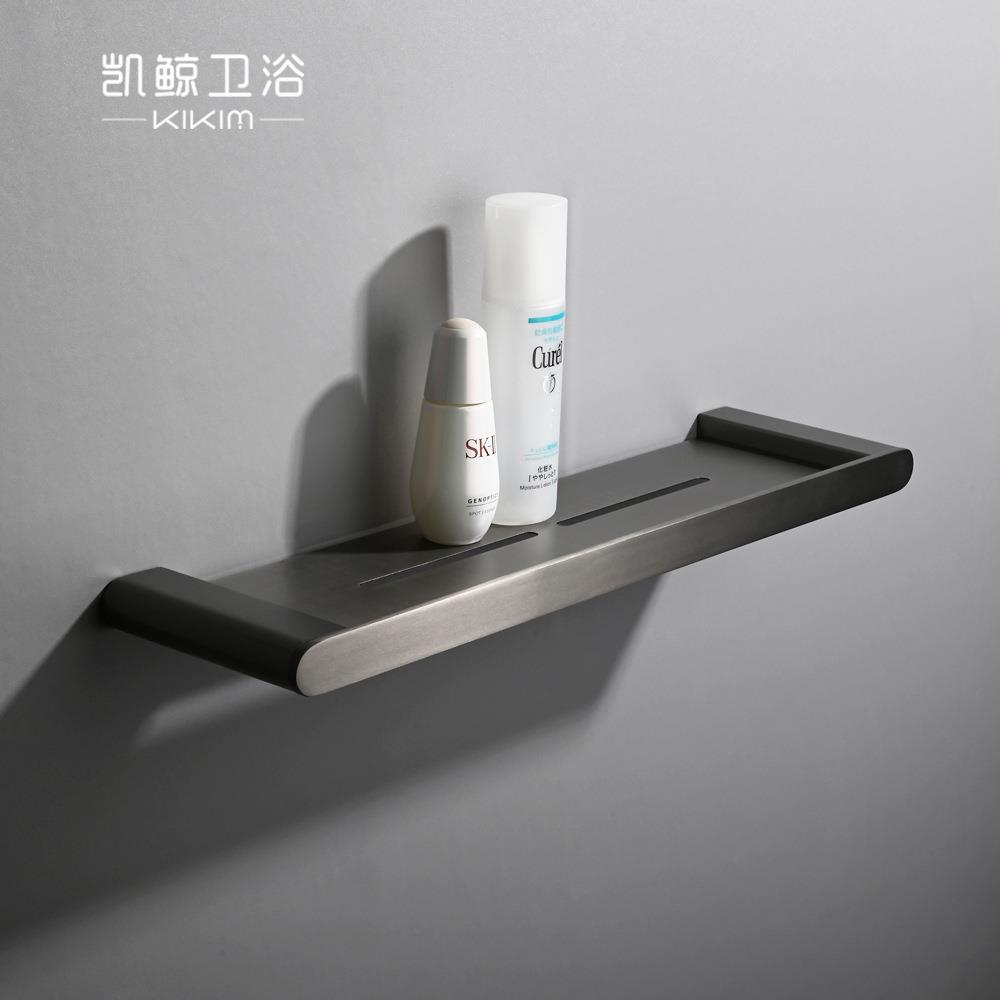 拉丝枪灰色置物架不锈钢304厨房置物架浴室洗手间置物平台收纳架