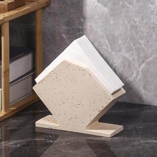 高级感西餐厅立式纸巾架桌面创意餐巾纸架托方形纸巾座装饰品摆件