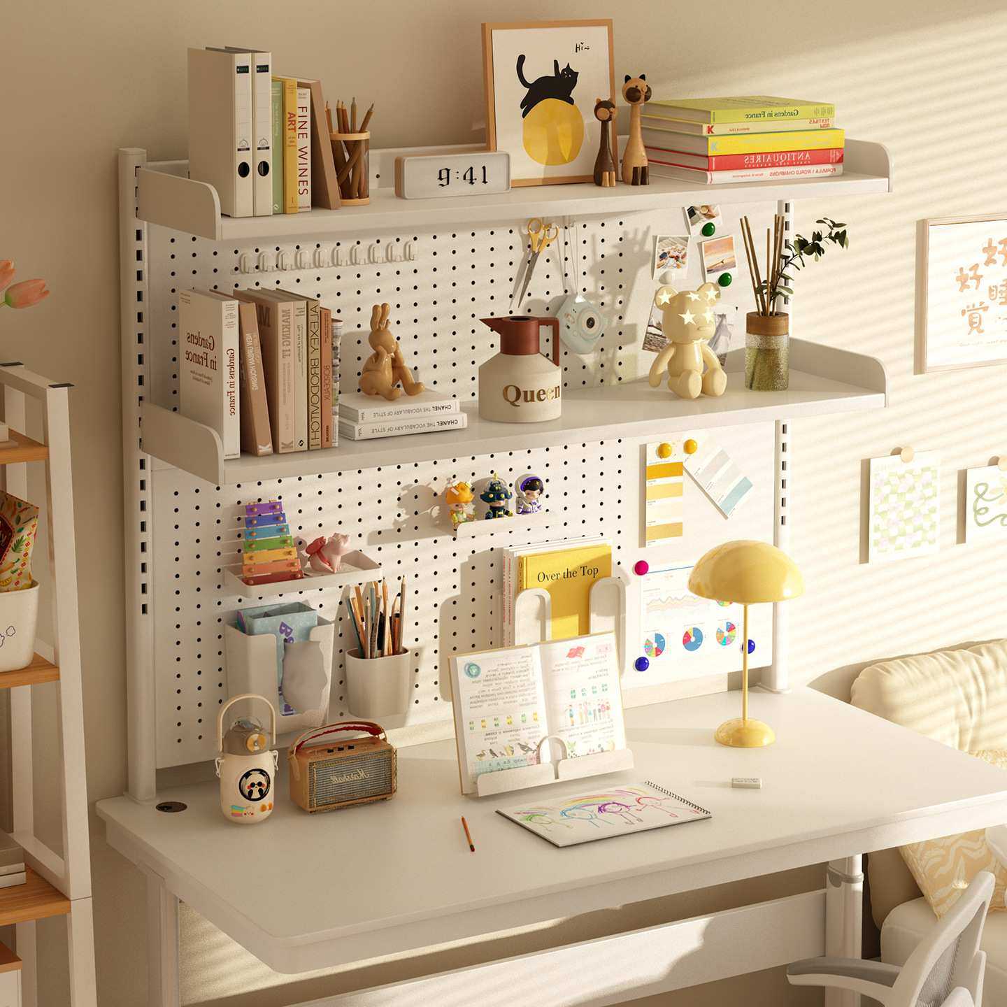 桌面书架洞洞板置物架儿童房间书桌收纳架家用夹式铁艺桌上展示架,模玩/动漫/周边/娃圈三坑/桌游,模型制作工具/辅料耗材,淘宝优惠券,粉丝福利购,淘宝优惠卷