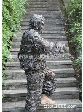 厂家现货 黑色树叶伪装服 黑色毛丝伪装服 沙漠毛丝伪装服