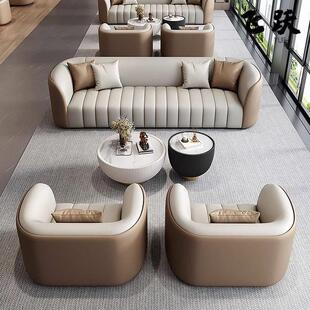 茶楼卡座沙发办公室组合出租屋沙发对坐美容院前台休息区现货套装
