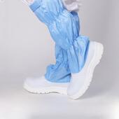 防静电长筒高帮防砸安全钢头鞋 无尘实验室防护高筒靴食品电子劳保