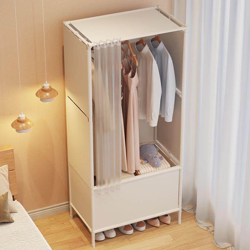 衣架落地带防尘罩家用简易拼接衣柜结实耐用经济型出租房衣帽柜子
