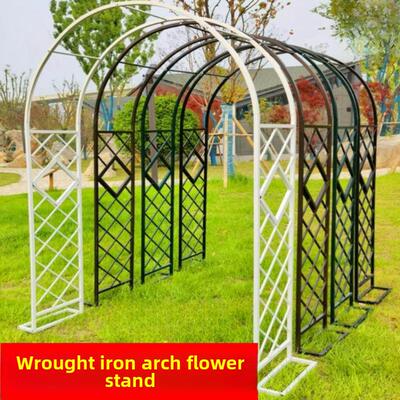 庭院露台大门锻铁拱门花架黄瓜植物新房花园加筋柱室外弯曲