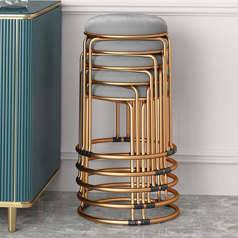 轻奢钢筋凳家用圆凳客厅凳子ins可摞叠矮凳网红小板凳北欧餐桌凳