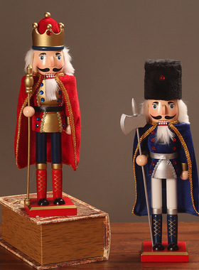 38cm披风胡桃夹子士兵木偶创意卡通人物家居桌面装饰摆件