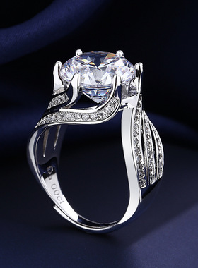 抖音热销公主大钻鸽子蛋豪华5克拉仿真钻戒指女高碳钻戒指环