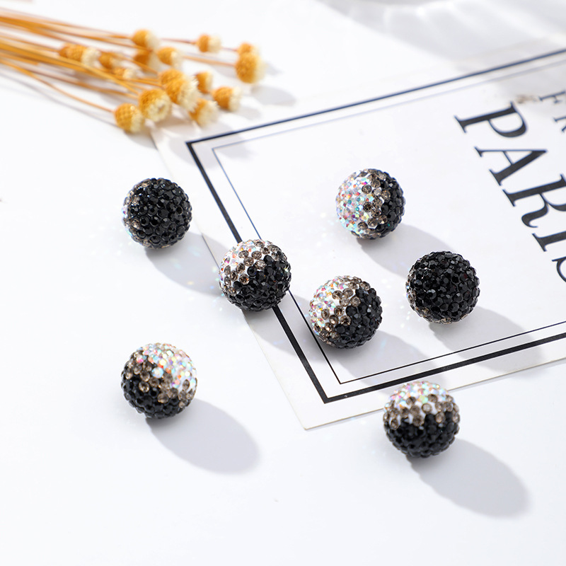 精品钻球卡16渐变色钻球DIY手工制作配件配饰16厘圆球