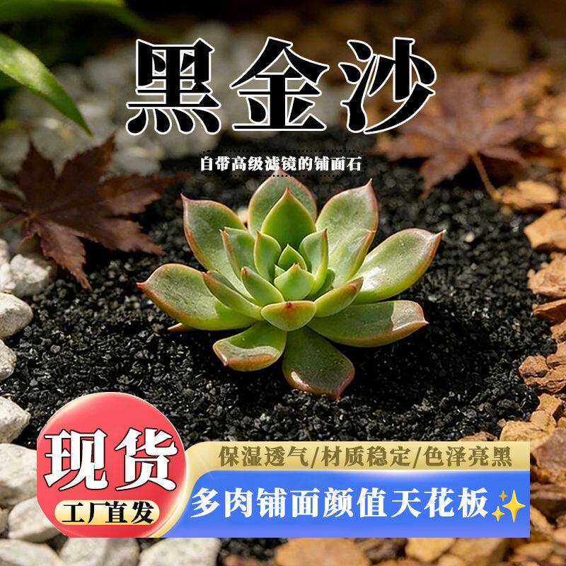 天然黑金沙铺面石颗粒多