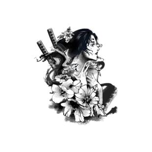 羡物 花舞剑神草本防水纹身贴 防汗不反光手臂小腿脖子胸口手指