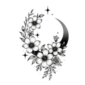 月月生花 100mm 草本纹身贴防水防汗不反光手臂小腿脖子70mm