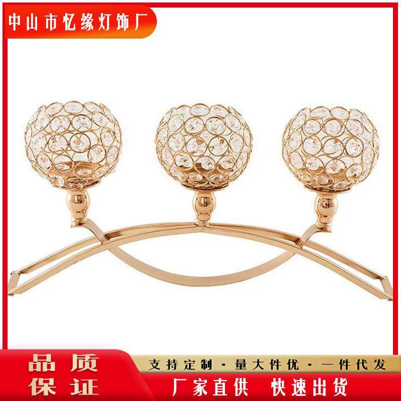 热卖欧式婚庆电镀金色烛台 铁艺蜡烛杯浪漫烛光晚餐烛台摆件优惠