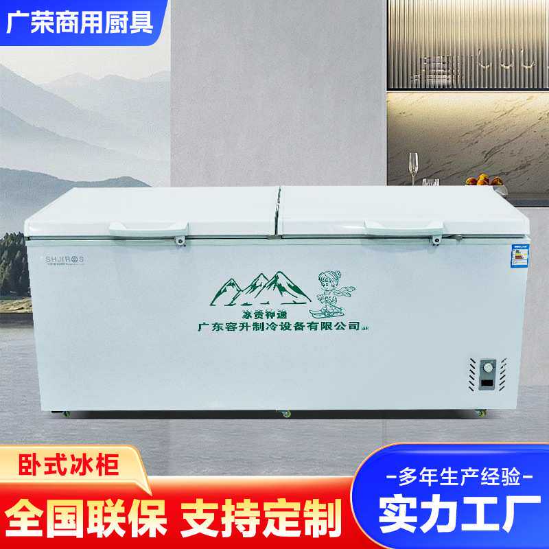 卧式冰柜商用冷冻冰柜双温箱设备家用餐馆鲜肉保鲜冰箱冷藏展示柜