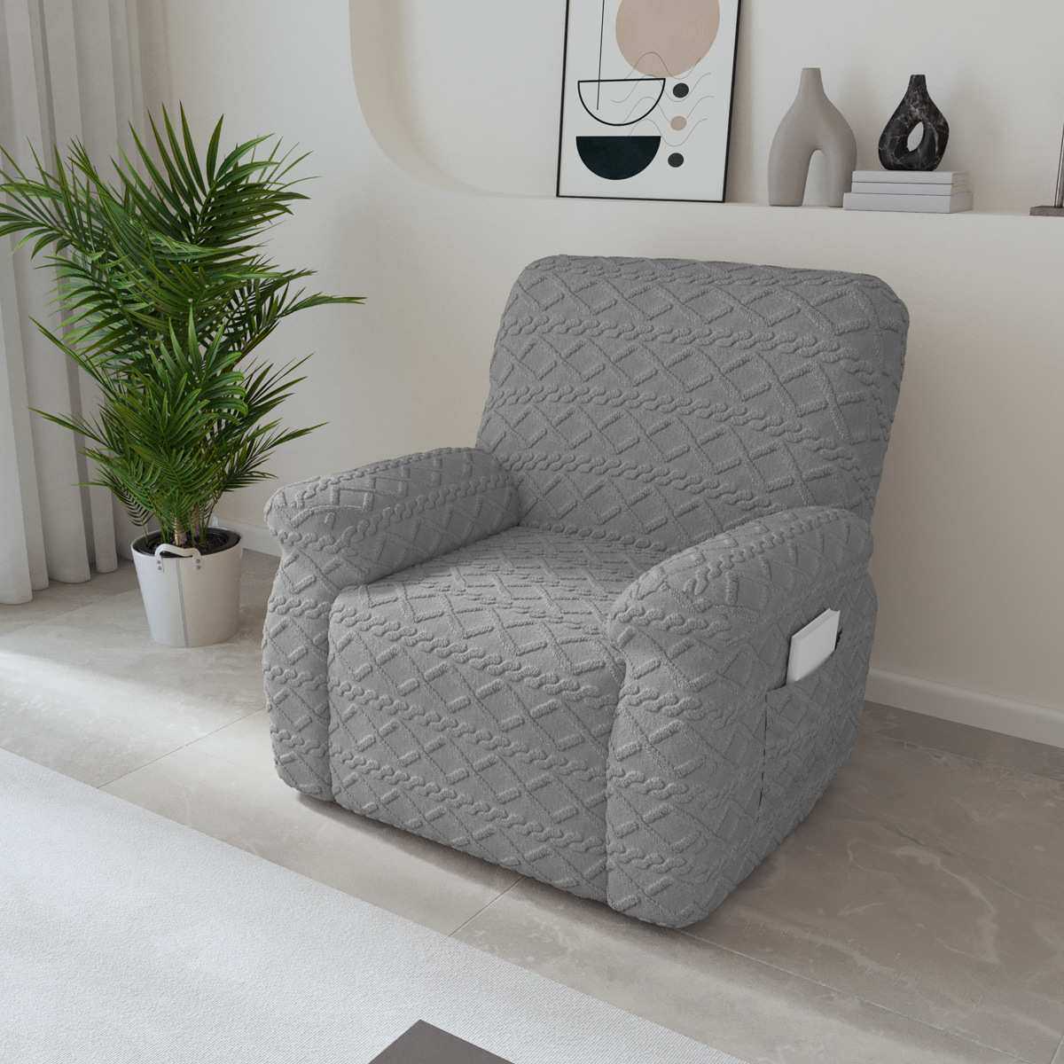 加厚舒棉绒芝华士沙发套全包头等舱沙发套罩高弹力单人电动躺椅套